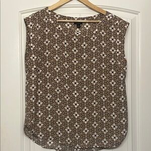 Ann Taylor Factory Brown Geometric Patterned Women's Top